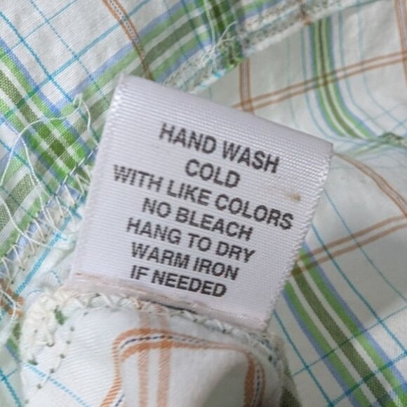 J3 Workshop Johnny Was Fairy Tails Shirt Womens Size Medium Green Plaid Floral - Picture 7 of 15